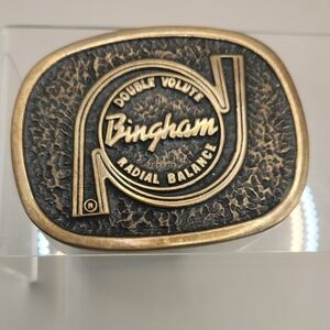 1979 Viking Metal Grafics Bingham Radial Balance Belt Buckle - Bronze